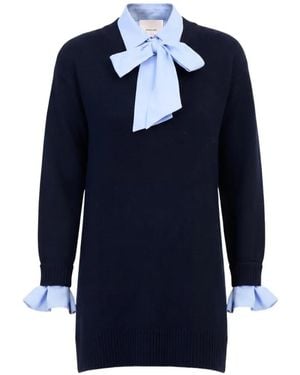 Cinq À Sept Tammy Minikleid Im Layering-Look - Blau