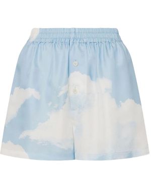 Moschino Archive Clouds Twill Shorts - Blue