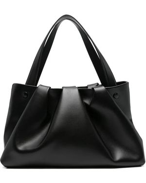 THEMOIRÈ Athena Ruched Shoulder Bag - Black