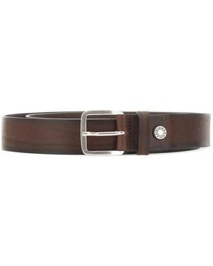 Gianni Chiarini Smooth Buckle Leather Belt - White