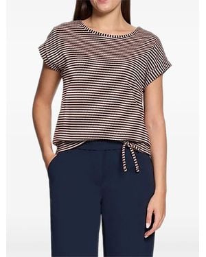 Betty Barclay Striped Drawstring-Hem T-Shirt - Black