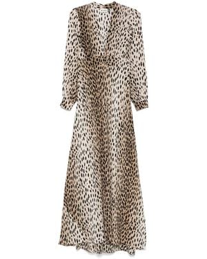 RIXO London V-Neck Dress - Natural