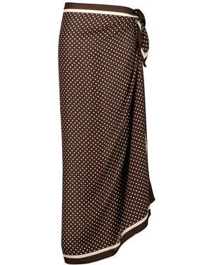 Matteau Polka-Dot Silk Sarong - Brown