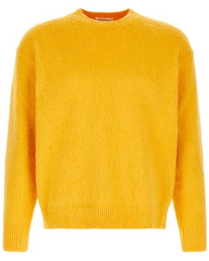 Roberto Collina Rundhals-Pullover Mit Tiefen Schultern - Gelb