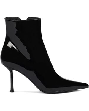 Le Silla 80Mm Bella Patent Pointed-Toe Ankle Boots - Black