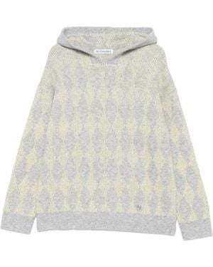 Bluemarble Argyle Hooded Sweater - White