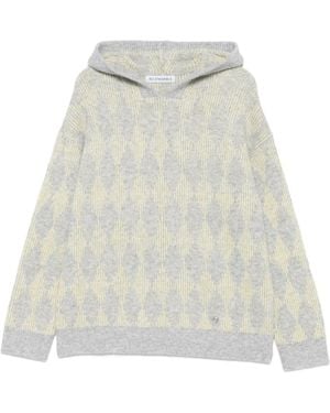 Bluemarble Argyle Hooded Jumper - White