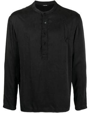 Tom Ford Henley Stretch-Silk Loungewear Shirt - Black