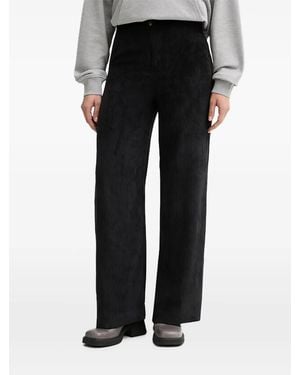 Benetton Wide-Leg Corduroy Trousers - Black