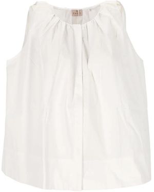 Marella Pleated Sleeveless Top - White