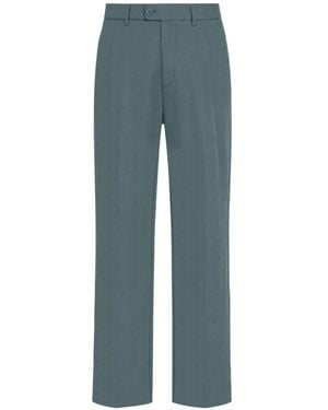 Percival Pleated Straight-Leg Pants - Blue