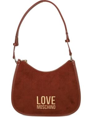 Love Moschino Karierte Schultertasche - Braun