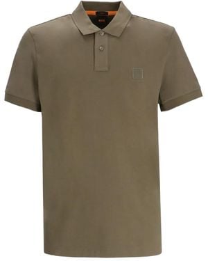 BOSS Polo Con Placca Logo - Verde