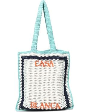 CASABLANCA Crochet-Detail Tote Bag - White