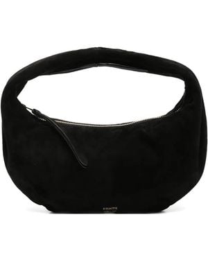 KHAITE Mini Olivia Suede Tote Bag - Black