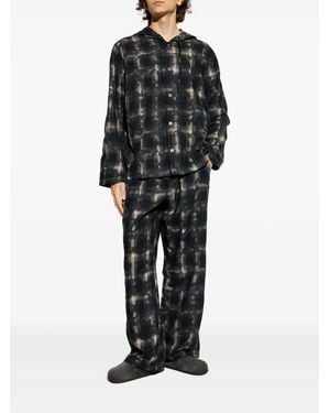 DIESEL Set-Orlando-Utlt Hooded Checked Pyjamas - Black