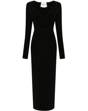 Roland Mouret Pleat-Detail Knitted Dress - Black
