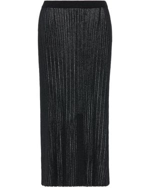 Maison Margiela Ribbed Knit Midi Skirt - Black
