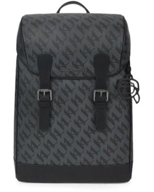 KARL LAGERFELD Ikon Rucksack Mit Monogramm - Schwarz