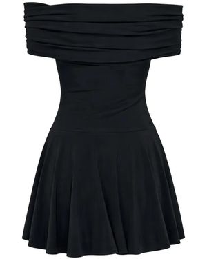 Norma Kamali Off-Shoulder Mini Dress - Black