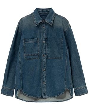 WOOYOUNGMI Floral-Print Denim Shirt - Blue