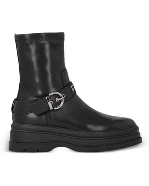 Pinko Stiefel Mit Logo-Riemen - Schwarz
