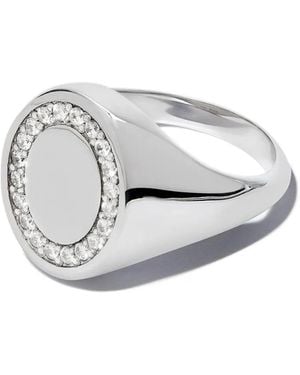 Hatton Labs Oval Topaz Signet Ring - White