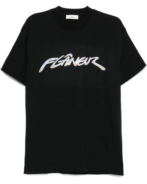 flâneur Logo-Print T-Shirt - Black