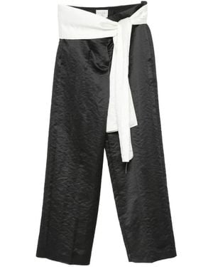 forte_forte Satin-Finish Wide-Leg Pants - White
