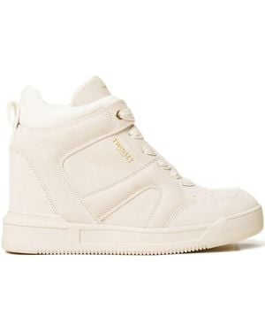 Twinset Suede Sneakers - Natural
