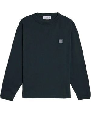Stone Island ロゴパッチ ロングtシャツ - ブルー