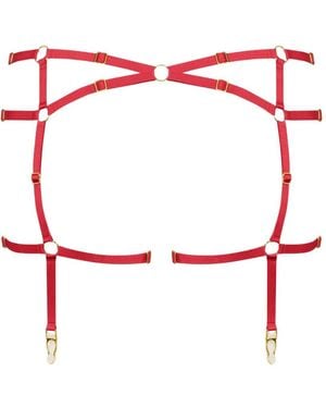 Scandale Parure Signature Suspender Belt - Red