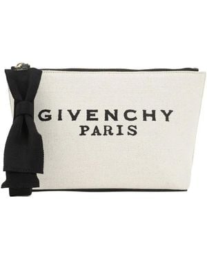 Givenchy Bow-Detail Logo-Print Clutch Bag - White