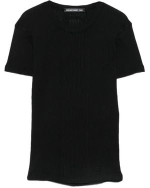 Department 5 Ribbed-Knit T-Shirt - Black