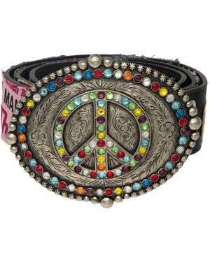 Satoshi Nakamoto Codex Crystal-Embellished Belt - Black