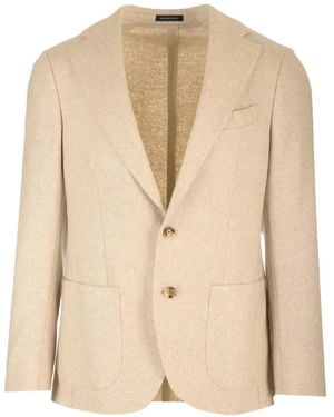 Al Duca d'Aosta Single-Breasted Cashmere Jacket - Natural