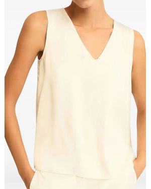 Marella Sleeveless V-Neck Top - Natural