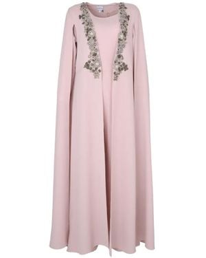 Loodyana Robe Longue À Coupe Façon Cape Et Ornements De Perles - Pink