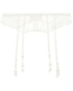Aubade Pour Toujours Lace-Embroidered Suspender Belt - White