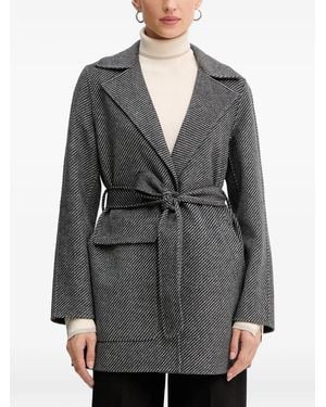 ARMANI EXCHANGE Manteau Ceinturé Caban À Motif De Chevrons - Gris