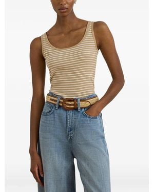 Ralph Lauren Striped Ribbed-Knit Tank Top - Blue