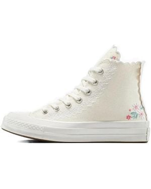 Converse Embroidered Lace-Trimmed Trainers - White