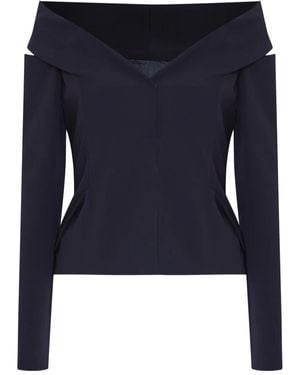 Gloria Coelho Off-Shoulder Cut-Out Top - Blue