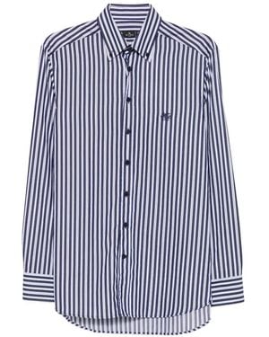 Etro Striped Button-Down Shirt - Blue