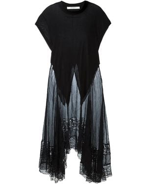 Givenchy Lace Panel T-shirt Dress - Black