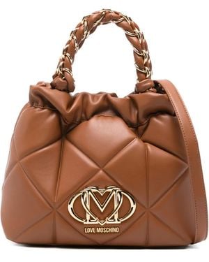 Love Moschino Quilted Tote Bag - Brown