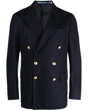 Polo Ralph Lauren Doppelreihiger The Iconic Doeskin Blazer - Blau
