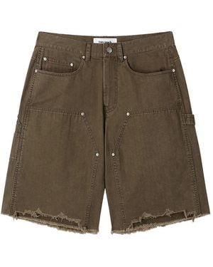 Tonywack Distressed-Effect Bermuda Shorts - Green