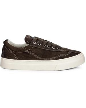 Stepney Workers Club Omni Frayed Topstitched Sneakers - Brown