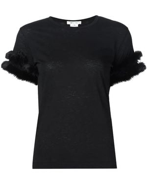 Comme des Garçons Faux-Fur Trim T-Shirt - Black